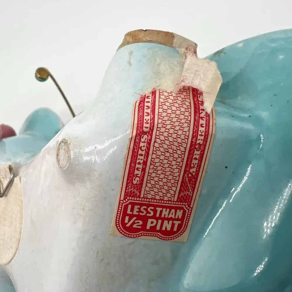 Vintage 1972 Famous Firsts Hand Painted Ceramic Butterfly Decanter Mini Bottle